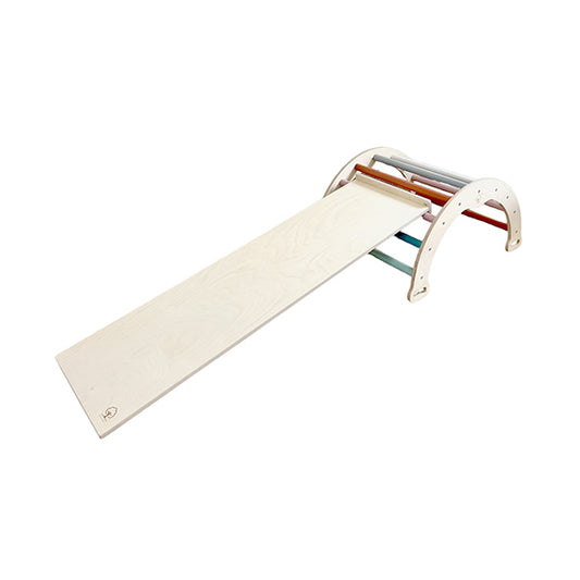 Small Rainbow Bridge with 2-in-1 slide, natural-dark pastel
